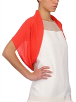 GIAMBATTISTA VALLI - SILK GEORGETTE SHAWL - CORAL