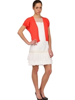 GIAMBATTISTA VALLI - WOOL SILK CASHMERE KNIT CARDIGAN - CORAL
