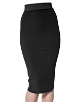 MUGLER - VISCOSE CREPE JERSEY SKIRT - BLACK