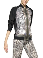 EMMA COOK - BEDRUCKTE BOMBERJACKE AUS BAUMWOLLE & SATIN - MULTI