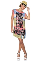 ANTONIO MARRAS - BEDRUCKTES TECHNO-SEIDENE CREPE DE CHINE KLEID - MULTI
