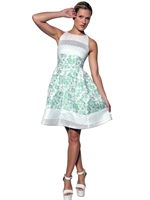 ANTONIO MARRAS - TECHNO BAUMWOLLEN JACQUARD  LAMÈ KLEID - WEISS/GRÜN