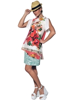 ANTONIO MARRAS - BEDRUCKTES CREPE DE CHINE KLEID - MULTI