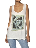 FAITH CONNEXION - BEDRUCKTES TANK TOP AUS BAUMWOLLJERSEY - WEIß