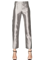GIORGIO ARMANI - HEAVY TECHNO SILK ORGANZA TROUSERS - GREY