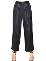 GIORGIO ARMANI - STRIPED WOOL SILK TROUSERS - MIDNIGHT/BLUE
