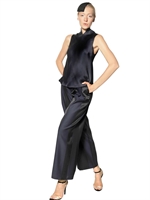 GIORGIO ARMANI - TOP AUS SEIDENORGANZA - MIDNIGHT
