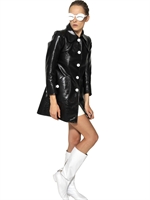COURRÈGES - TRENCH COAT AUS TECHNOVINYL - SCHWARZ