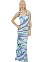 EMILIO PUCCI - PRINTED VISCOSE JERSEY LONG DRESS - MULTI