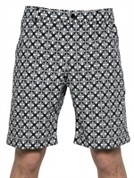 ALEXANDER MCQUEEN - SHORTS IN POPELINE DI COTONE - NERO/BIANCO