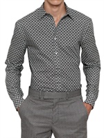 ALEXANDER MCQUEEN - POPELINEN BAUMWOLL HEMD MIT KACHEL DRUCK - SCHWARZ/WEIß