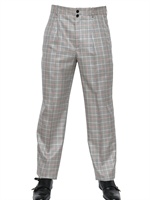 ALEXANDER MCQUEEN - 22CM HOUNDSTOOTH WOOL SILK TROUSERS - WHITE/BLACK
