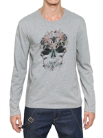 ALEXANDER MCQUEEN - LIBELLEN-TOTENKOPF JERSEY T-SHIRT - GRAU