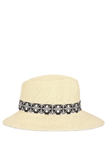 ALEXANDER MCQUEEN - STOH HUT MIT KACHEL DRUCK - OFF WEISS