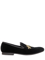 ALEXANDER MCQUEEN - SAMT LOAFERS MIT LIBELLEN APPLIKATION - SCHWARZ