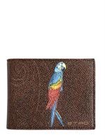 ETRO - BESCHICHTETE PAPAGEIBRIEFTASCHE AUS CANVAS & LEDER - BRAUN/ORANGE