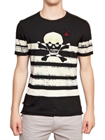 VIVIENNE WESTWOOD FOR LEE - ENGES JERSEY T-SHIRT MIT BRETONDRUCK - SCHWARZ