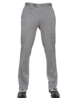 JOHN VARVATOS - 20CM PINSTRIPE COTTON FLEECE TROUSERS - GREY