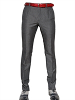 JOHN VARVATOS - 20CM COTTON LINEN CANVAS TROUSERS - BLACK