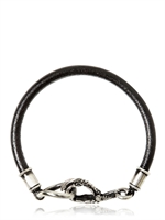 ANN DEMEULEMEESTER - BRACCIALE IN PELLE CON CHIUSURA IN ARGENTO - ARGENTO