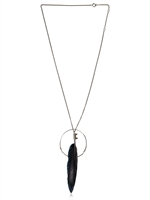 ANN DEMEULEMEESTER - PIGEON FEATHER SILVER NECKLACE - SILVER