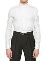 SAINT LAURENT - ASYMMETRISCHES HEMD AUS BAUMWOLLPOPELINE - WEIß