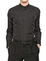 SAINT LAURENT - ASYMMETRISCHES HEMD AUS BAUMWOLLPOPELINE - SCHWARZ