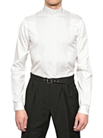 SAINT LAURENT - HEMD AUS BAUMWOLLPOPELINE MIT PLASTRON - WEIß