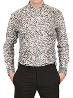 SAINT LAURENT - HEMD AUS BAUMWOLLVOILE MIT LEOPARDENDRUCK - WEIß/SCHWARZ