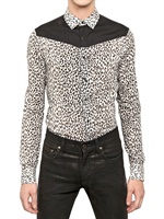 SAINT LAURENT - WESTERNHEMD AUS BAUMWOLLVOILE MIT LEOPARDENDRUCK - WEIß/SCHWARZ