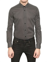 SAINT LAURENT - PETIT CARRÉS HEMD AUS BAUMWOLLVOILE - SCHWARZ/WEIß