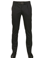 SAINT LAURENT - 17CM BELTED WOOL CLOTH TROUSERS - BLACK