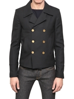 SAINT LAURENT - PEACOAT IN LANA - BLU SCURO