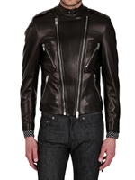 SAINT LAURENT - LEATHER BIKER JACKET - BLACK