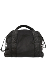 SILENT BY DAMIR DOMA - COTTON CANVAS & LEATHER WEEKENDER BAG - BLACK