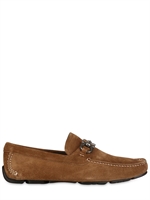 SALVATORE FERRAGAMO - SUEDE HORSEBIT LOAFERS - BROWN