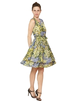 MORINE COMTE MARANT - CREPE DE CHINE KLEID MIT BLUMENDRUCK - MULTI GELB