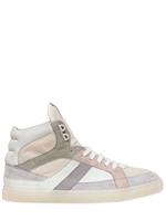 SERAFINI ADVANCED - SNEAKERS IN PELLE E TELA DI COTONE - BEIGE/GRIGIO