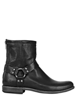 FRYE - KATE MOSS LEATHER LOW BOOTS - BLACK