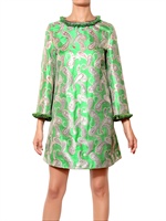 .NORMALUISA - BROCADED PAISLEY PRINT DRESS - GREEN