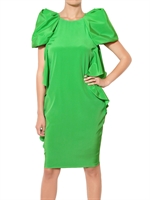 .NORMALUISA - KLEID AUS STRETCH-SEIDENSATIN - GRÜN
