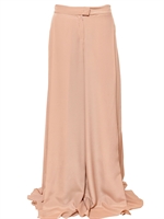 .NORMALUISA - TECHNO SATIN MAXI SKIRT  TROUSERS - POUDRE