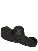 KREISI COUTURE - CAPPELLO IN PAGLIA MODELLATO A MANO - NERO