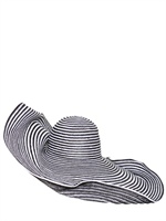 KREISI COUTURE - CAPPELLO IN PAGLIA MODELLATO A MANO - NERO/BIANCO