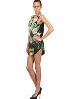 TOTHEM - KLEID AUS TECHNOJERSEY MIT BLUMENDRUCK - MULTI SCHWARZ