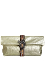 PIGNAREA - POCHETTE IN PELLE BOTTALATA - ORO