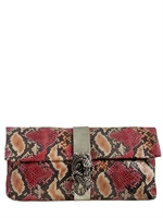 PIGNAREA - POCHETTE IN TESSUTO STAMPA PITONE - ROSA