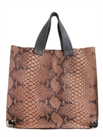 PIGNAREA - SCHULTERTASCHE MIT PYTHONDRUCK UND NIETEN - PINK
