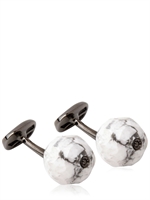 MARCO TA MOKO - GEMELLI HOWLITE E DIAMANTE - BIANCO