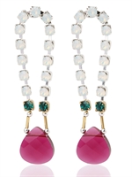 AKONG LONDON - GEMSTONE AND CRYSTAL EARRINGS - RUBIES